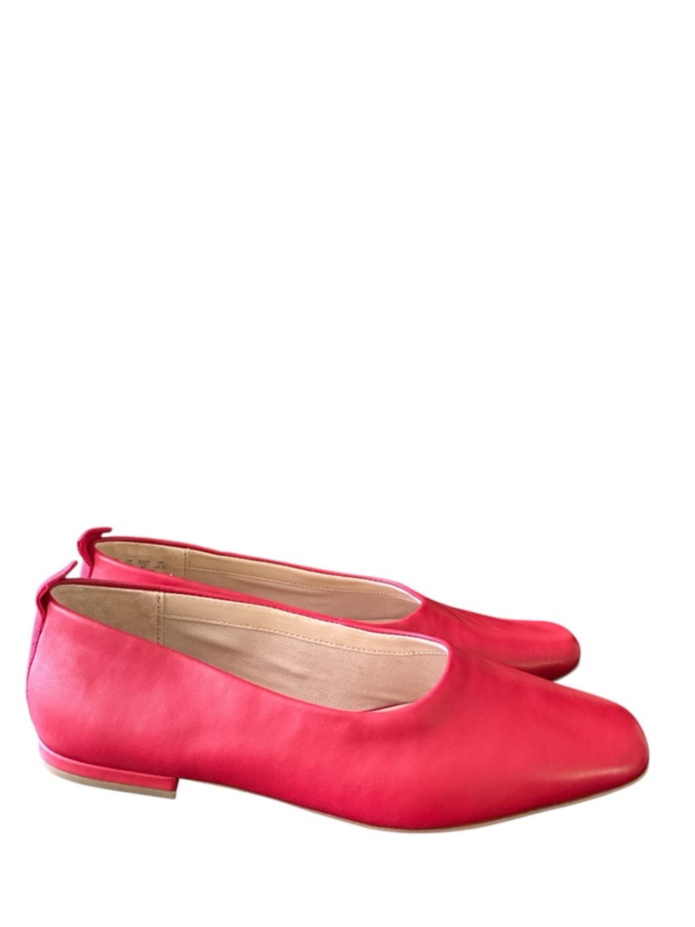 Franco Sarto Vana Red Leather Square Toe Ballet Flats Shoes Size 9M NWOT - Picture 13 of 17